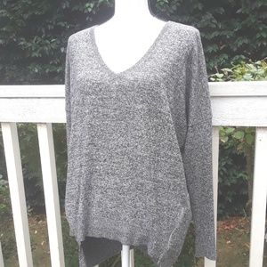 Express V-neck zip side lightweight sweater